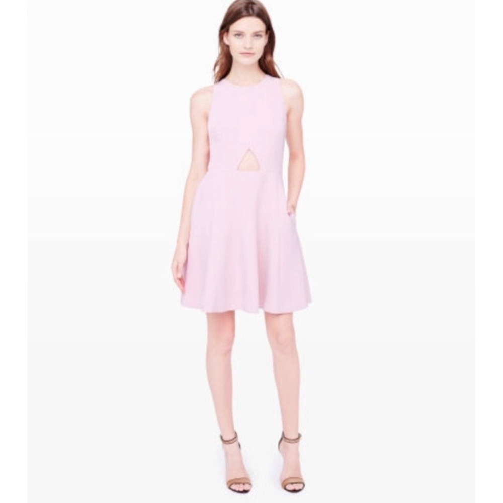 Club Monaco Lily Skater Dress Size 00 Blush Pink Mini Pockets Lined Casual Party